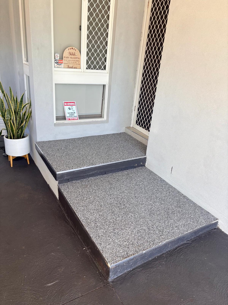 After — finished resin bound stone steps